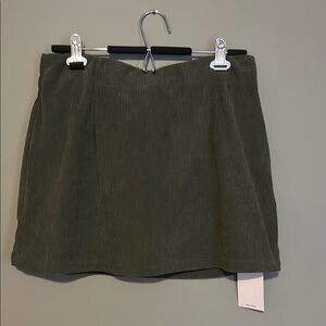 Halara High Waisted Invisible Zipper 2-in-1 A Line Mini Corduroy Skirt NWT